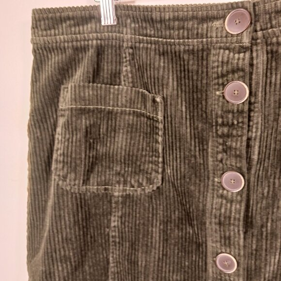 For the Republic Dark Green Corduroy Skirt, Button Front, Pockets, SZ 14, Preppy - Picture 7 of 11